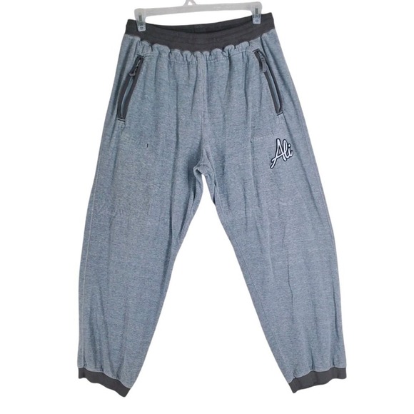 Vtg Y2K Fubu Platinum ALi Gray Sweatpants Men L Gray Loose Drawstring (30-34x30) - Picture 12 of 13